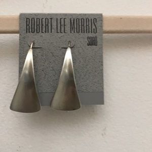 Robert Lee Morris Soho Brushed Silver Plated Dangle Earrings